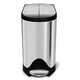 simplehuman 10 Liter / 2.6 Gallon Butterfly Lid Bathroom Step Trash Can, Brushed Stainless Steel