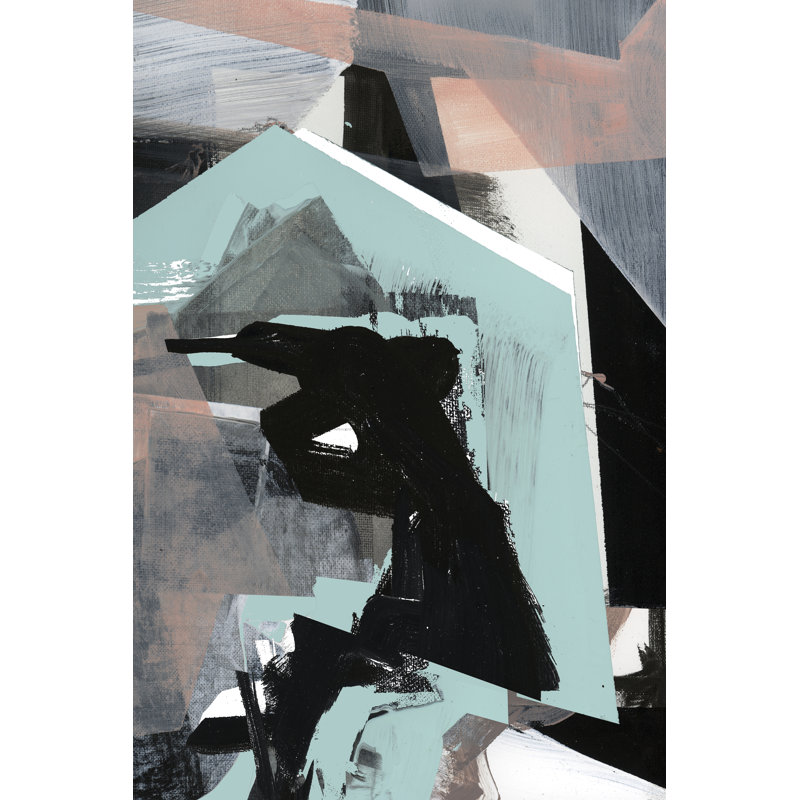 Mix II by Cartissi - Painting on Canvas, 46cm H x 30cm W, Black Floater Framed