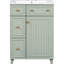 Meuble-lavabo de 61 cm (24 po) - Lavabo en céramique, design pratique avec lavabo et grand espace de rangement, élégant
