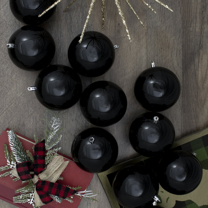 Boule de Noël brillante incassable, Noir de jais