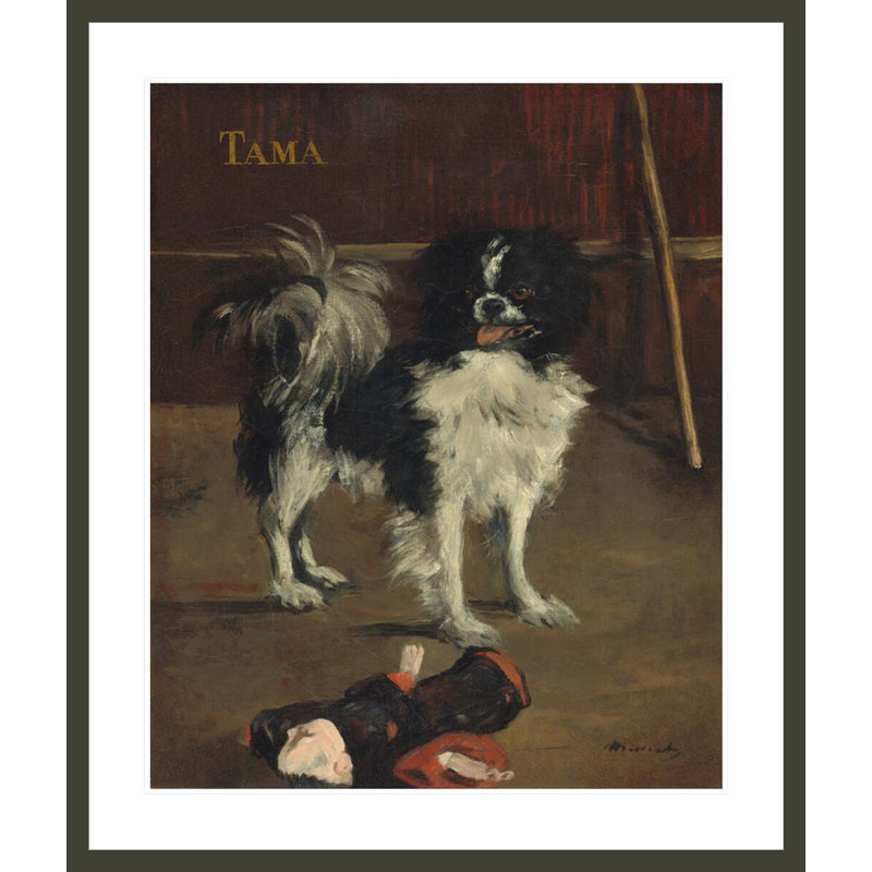«Tama the Japanese Dog» par Edward Manet, impression giclée sur cadre, H 39,53 po x l 33,5 po