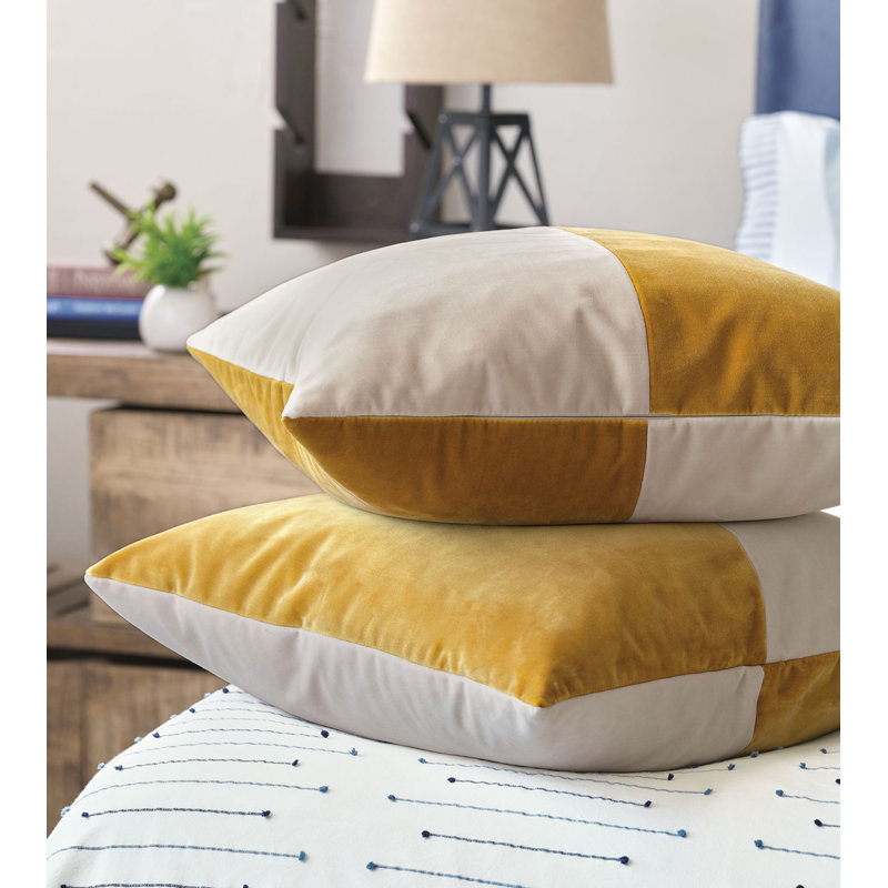 Studio 773 Lifestyle Velvet Square Pillow Cover & Insert, Rust/Ivory