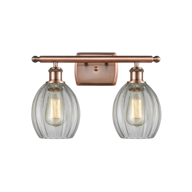Éclairage pour salle de bain à intensité variable 2 lumières Fleshman, Transparent, Ampoule incandescente rétro de 60 watts