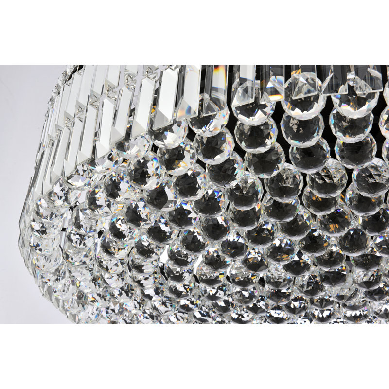 Baldrik - Light Statement Geometric Chandelier with Crystal Accents, Black, 32, 7.5" H x 32" W x 32" D