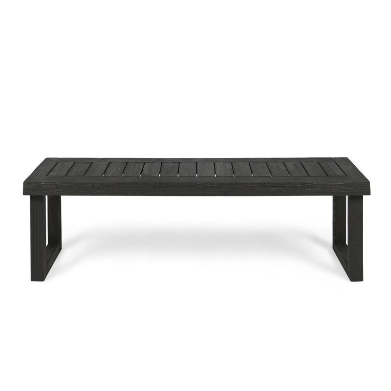 Dark Grey Wood Patio Seat Bench - To Elements, 60x15x18 Inches Outdoor Use Bench, Color,