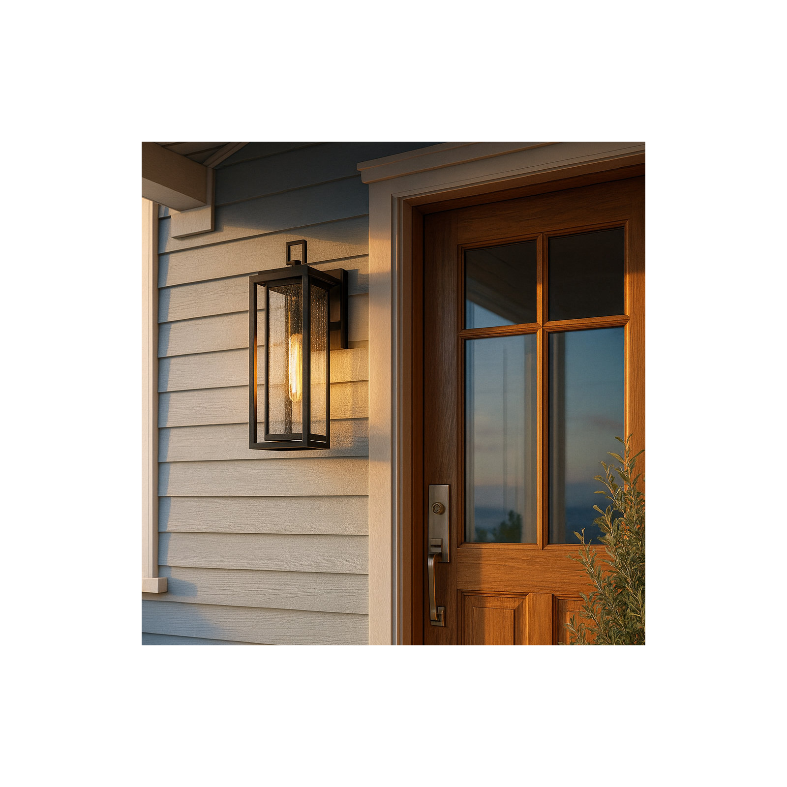 Gammett Outdoor Wall Mount Lantern with Anti-Fade Finish, 20" H x 7" W x 7" D, Black