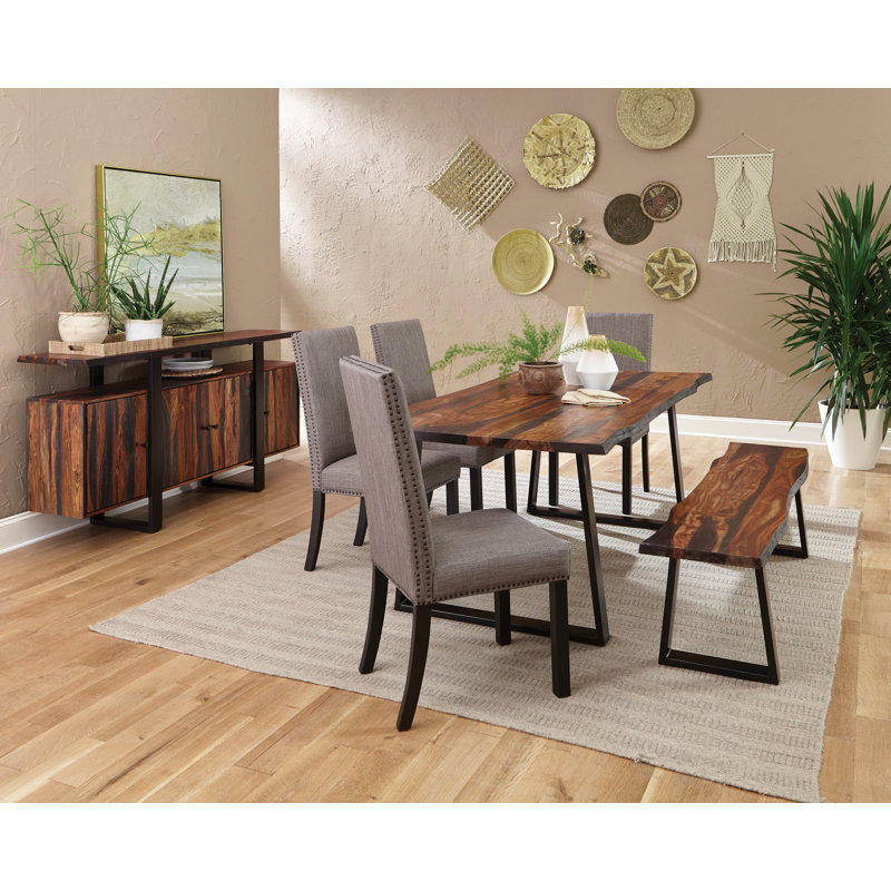 Hatherleigh Solid Wood Top Metal Base Dining Table