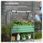 Lit surélevé surélevé avec couverture de serre et tablette de rangement Outsunny, boîte à fleurs rectangulaire en métal pour légumes, fleurs, herbes, gris-vert