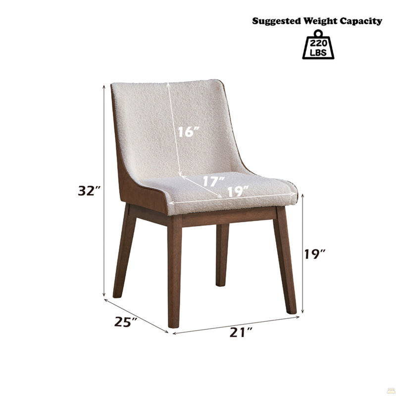 Ensemble de 2 chaises de salle à manger Boucle Upholstery
