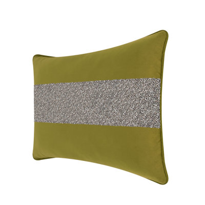 Coussin lumineux avec rayures strass - velours
