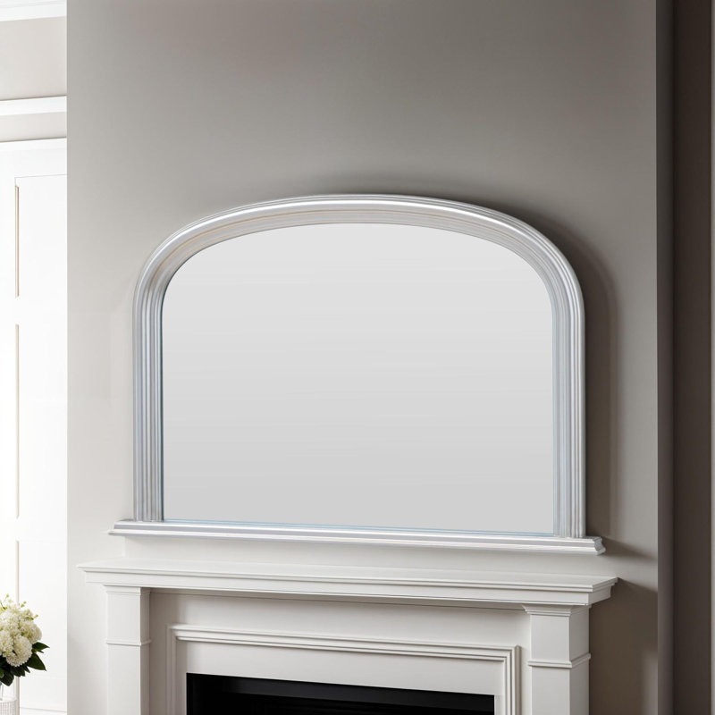Lynn Arched Overmantle Mirror, Champagne Silver