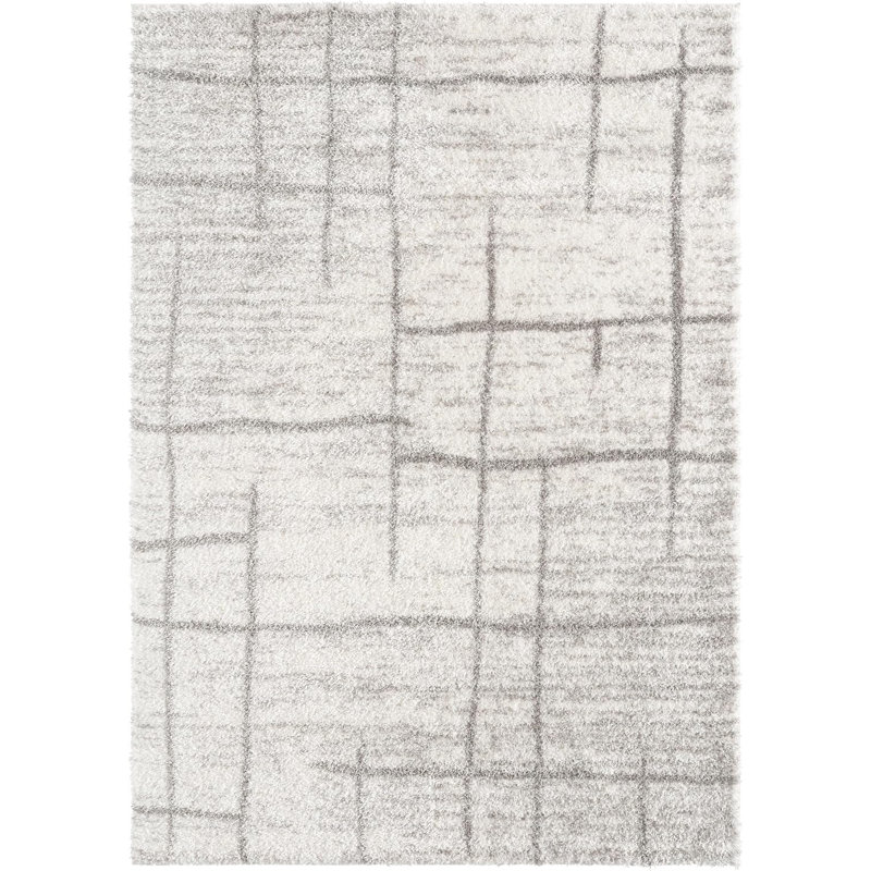 Ruglenza Shaggy Runner Rug - Soft Fluffy Long Hallway Carpet, Non Slip, Easy to Clean, Cozy Stylish Modern Rug, Linear-Grey