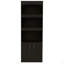 Bookcase, Three Shelves, Double Door Cabinet, Metal Hardware, Black-1220824381