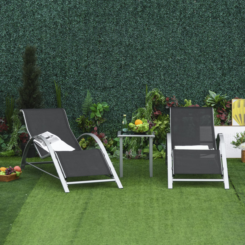 169cm Long Reclining Chaise Lounge Set