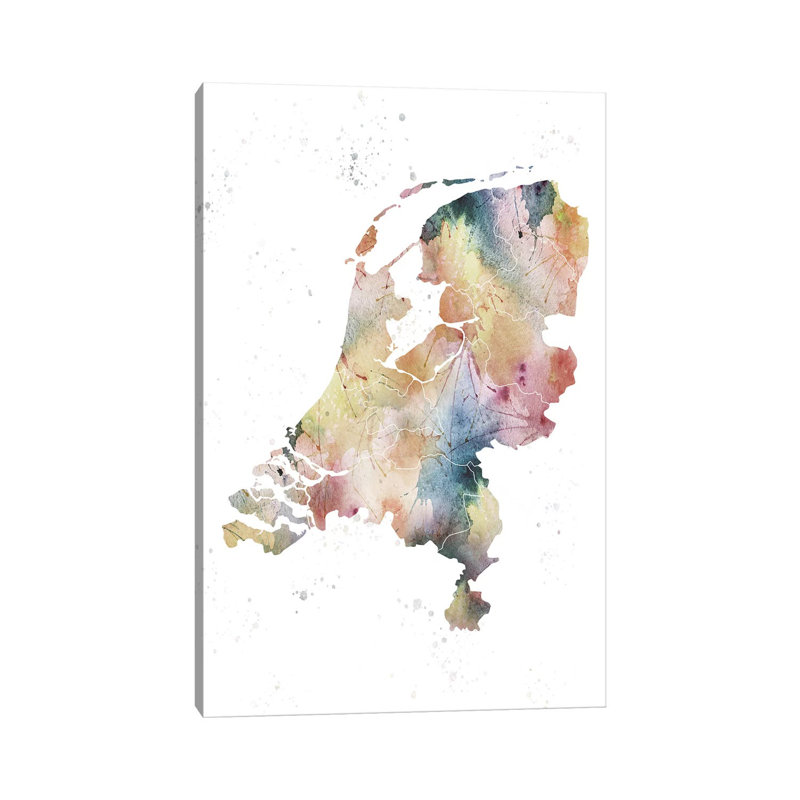 Carte de l'État du Montana à l'aquarelle, H 60 po x l 40po x P 1,5 po, New Jersey