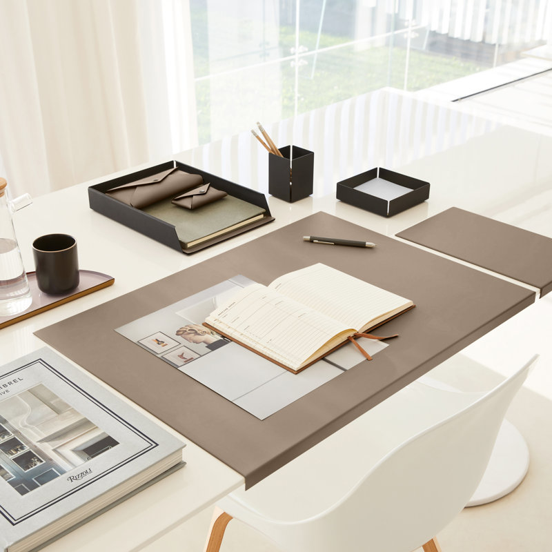 Storyvale Leather Desk Pad, Dove Grey