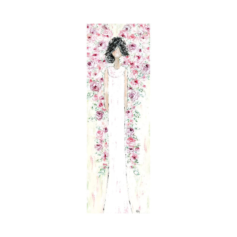 Angel Floral Wings by Ashley Bradley - Painting on Canvas, Wrapped Canvas, 182.88 cm H x 60.96 cm W