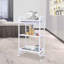 Chariot à roulettes à 3 niveaux avec 1 tiroir pour tablette de rangement (blanc), conception classique pour salon de coiffure, spa pour les ongles, maison et bureau