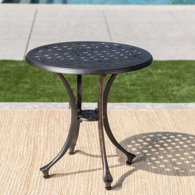 Table d'appoint 19 "en fonte d'aluminium, d'extérieur, avec table au design classique pour grandeur traditionnelle