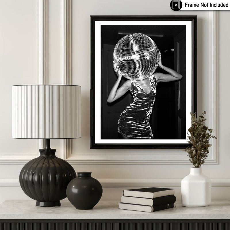 Tête de boule disco No1, Sans cadre, Affiche, H 18 po x l 24 po