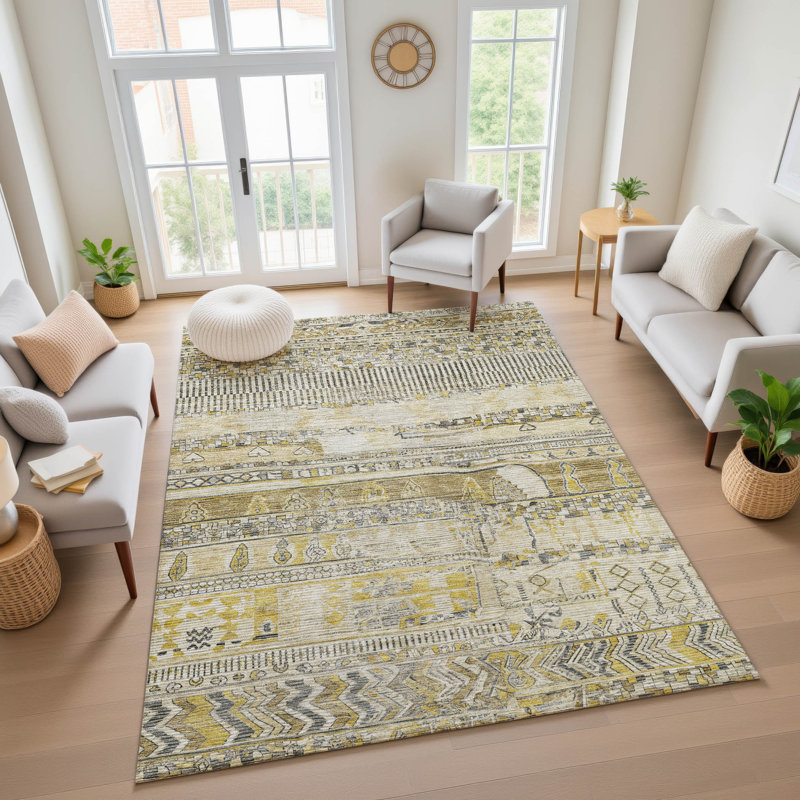 Premium Machine Washable Bitteridge AMF1835 Stripes Rug, Rectangle 2'6" x 3'10"