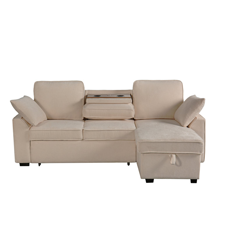 Ensemble de canapé modulaire multi-fonctionnel avec plateau porte-gobelet amovible, chaise de rangement intégrée et dossiers réglables