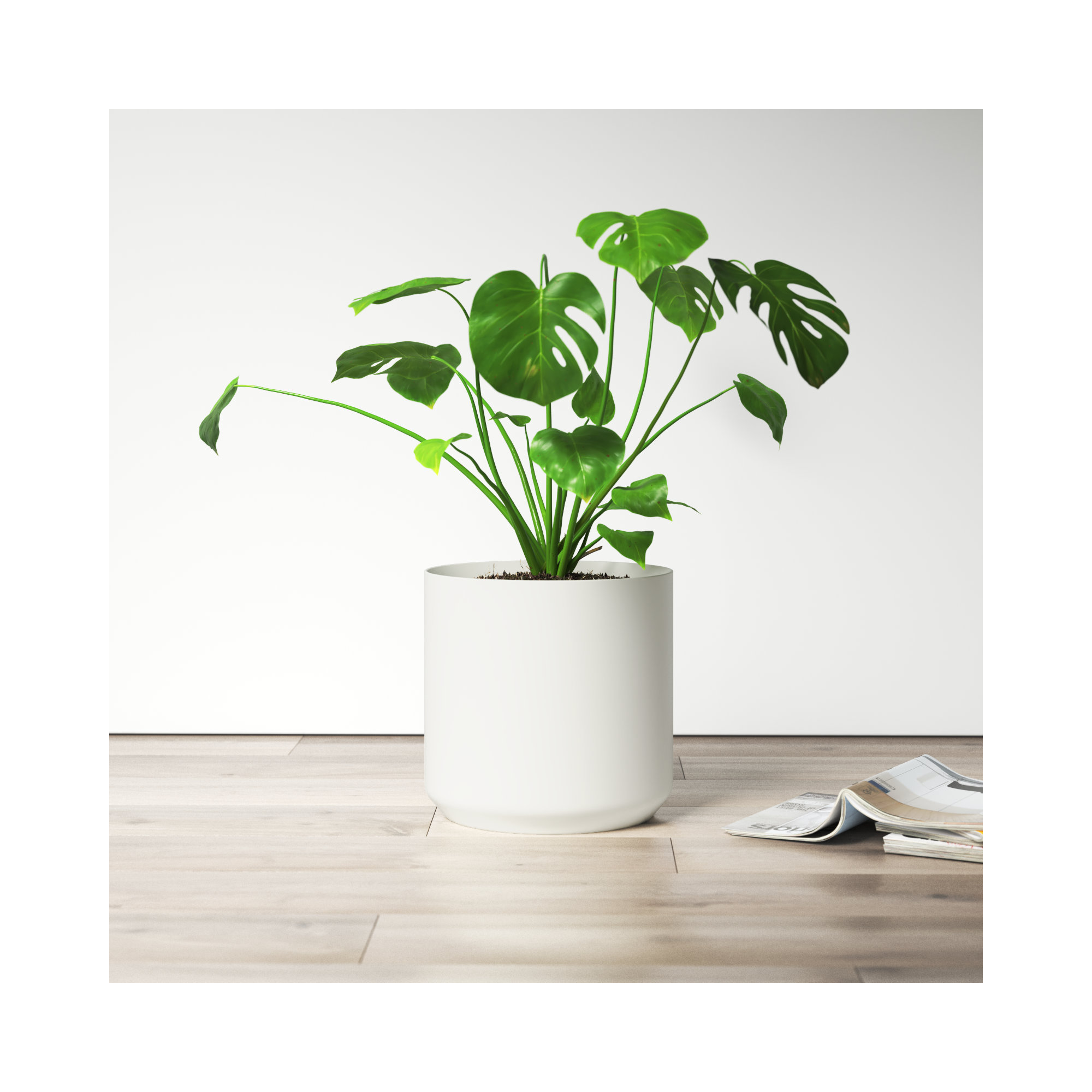 Parsons Handmade Ceramic Pot Planter, 11.75" H x 12" W x 12" D, White
