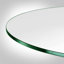 Plateau de table rond en verre trempé de 30 po, verre transparent à bord plat de 0,24 po (6 mm) d'épaisseur