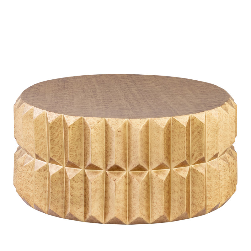 Table basse Edge au fini brossé naturel, Doré