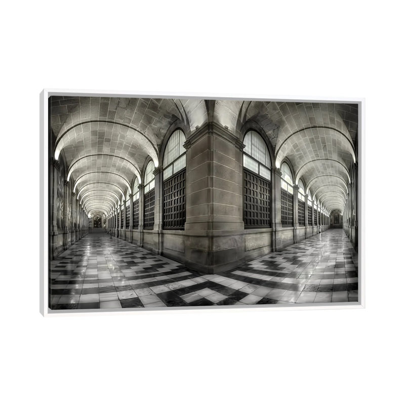 The Corridors of the Escorial 1 Piece Floater Frame Wall Art on Canvas