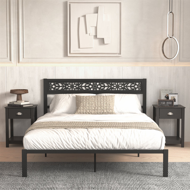 3 - Pieces Full / Double Bedroom Set in Black