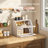 Breadbox For Kitchen Countertop Bin Bread Box Storage Airtight Container Extra Large Capacity Farmhouse Bread Box Double Layer With Diamond Pattern Windows Bread Holder Bamboo White-1243474742