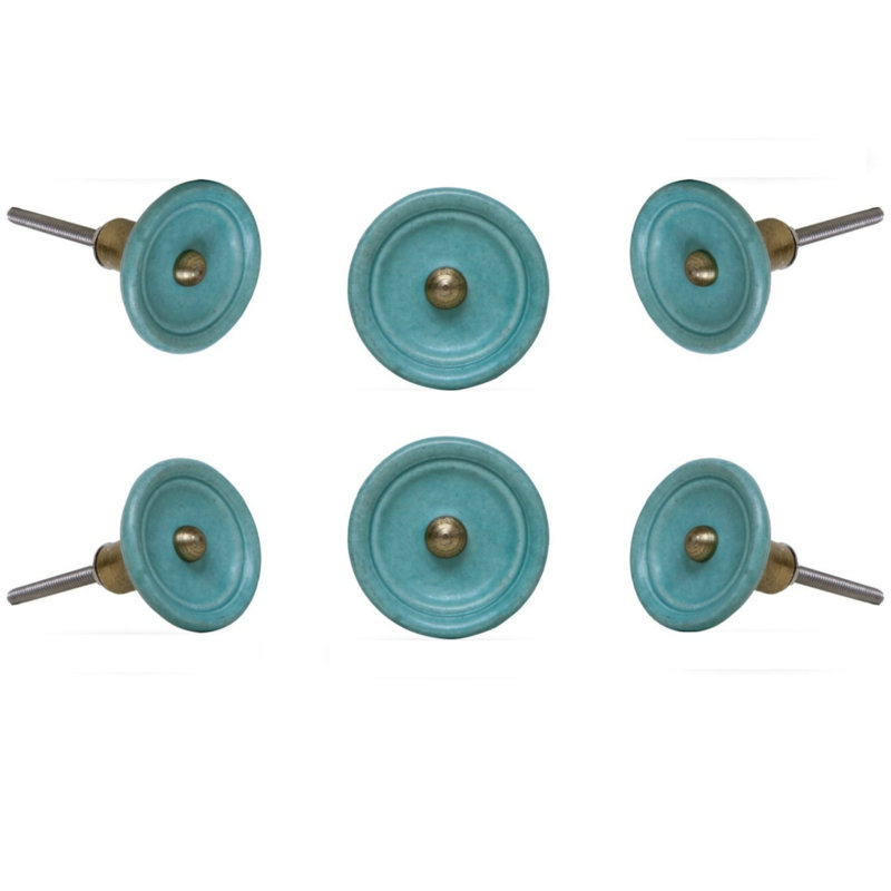 Paquet de boutons de champignon surdimensionné 1,6 diamètre Trefor, Turquoise, Argent