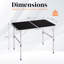 3 pi. Table de patio pliante noire en aluminium-2102426357