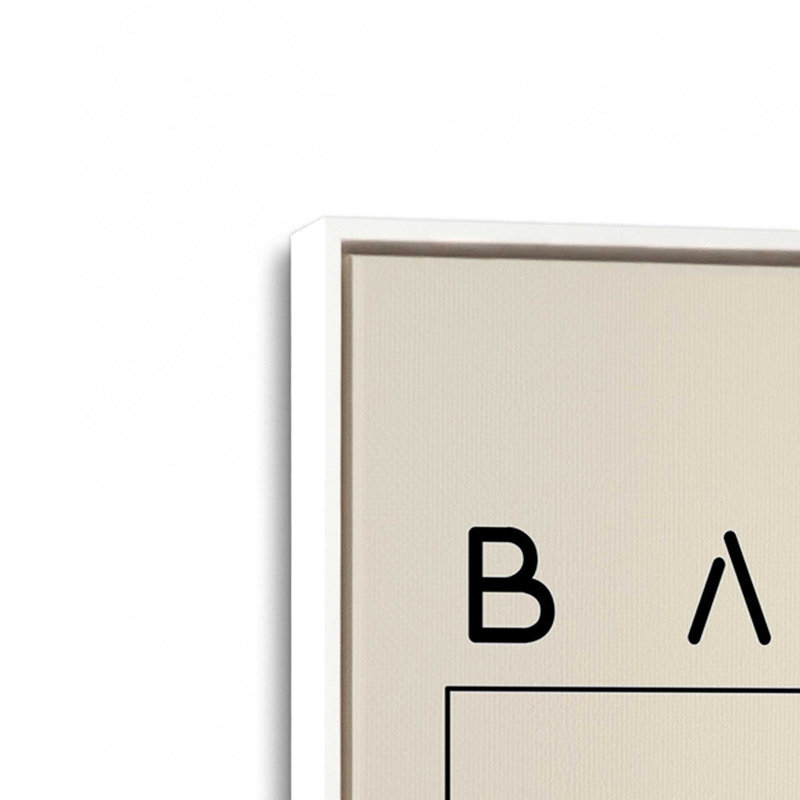 Toile roulée Bauhaus, H 12,75 po x l 8,75 po x P 1,75 po, Cadre flottant blanc opaque
