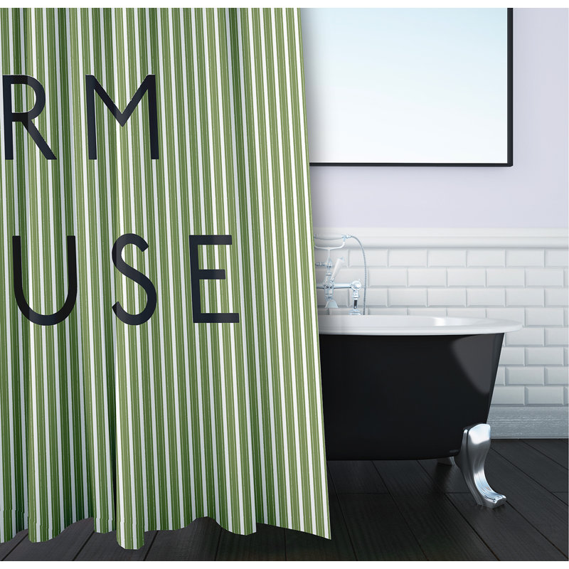 Rideau de douche Farmhouse, Vert olive clair