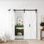Design moderne en forme de K - Porte de grange pliante en bois manufacturé avec trousse de quincaillerie-111065509-100146265