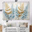 Ensemble de décorations murales Blue and Golden Ferns Symphony III - Ferns-629572043-629572040