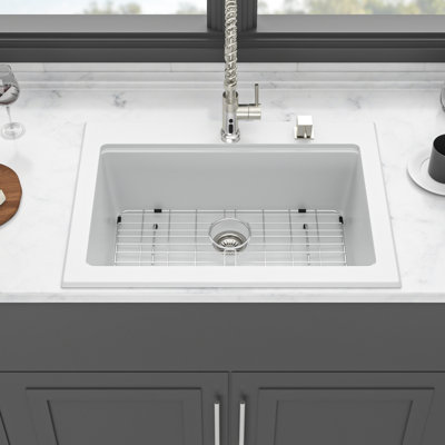 Élégant évier de cuisine en pierre de quartz blanc pour les maisons modernes avec fonctionnement silencieux