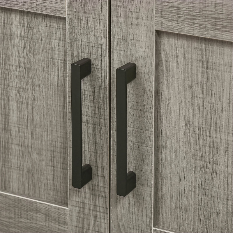 Armoire de rangement à piédestal, armoire de salle de bain sous lavabo avec 2 portes et tablette ouverte, meuble-lavabo