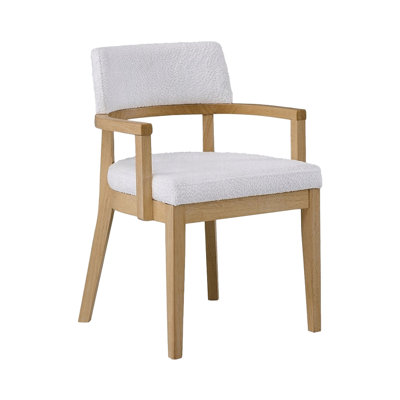 Chaise avec accoudoirs de 20,4 po (ensemble de 2), tissu et chêne