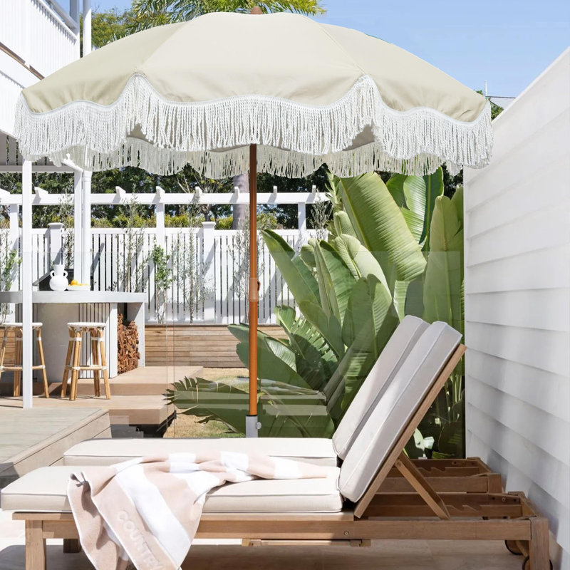 Parasol de terrasse 6,5 pi Boho, Light Beige