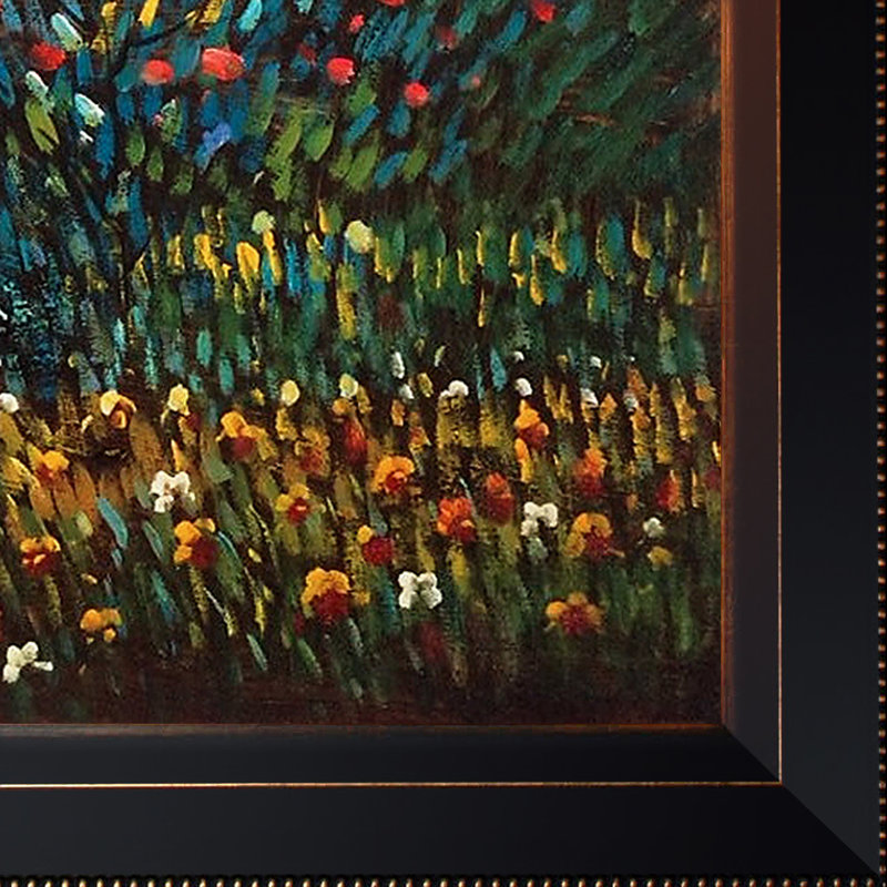Pommier I, reproduction sur toile, H 26 po x l 22 po x P 2 po, Cadre veine d'or à angle inversé