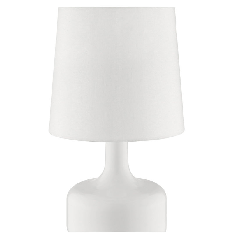 Lampe de table 17,5 po "Cheru" moderne Mid-Century, blanc poudre