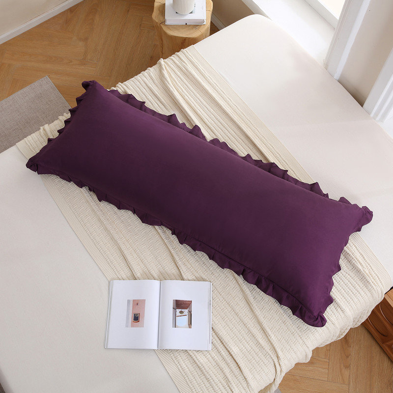 Dark Purple Pillowcases King Size Ruffled Pillow Shams Set of 2 Cute Pillowcases Purple Pillow Cover 2 Pack, Dark Purple