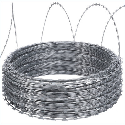 Fil de rasoir, fil de fer barbelé de rasoir, clôture de rasoir en fil de fer, barrière de rasoir en acier galvanisé pour jardin, clôture