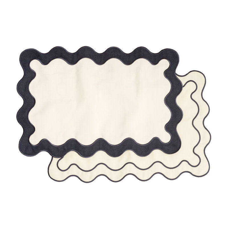 Napperon carré en polyester brodé, Blanc