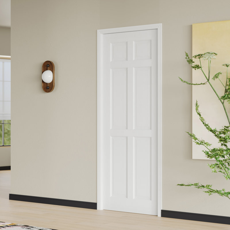 Prehung Door - Porte intérieure légère à 6 panneaux avec porte et garde-manger réglables (assemblage requis), 30 po x 80 po