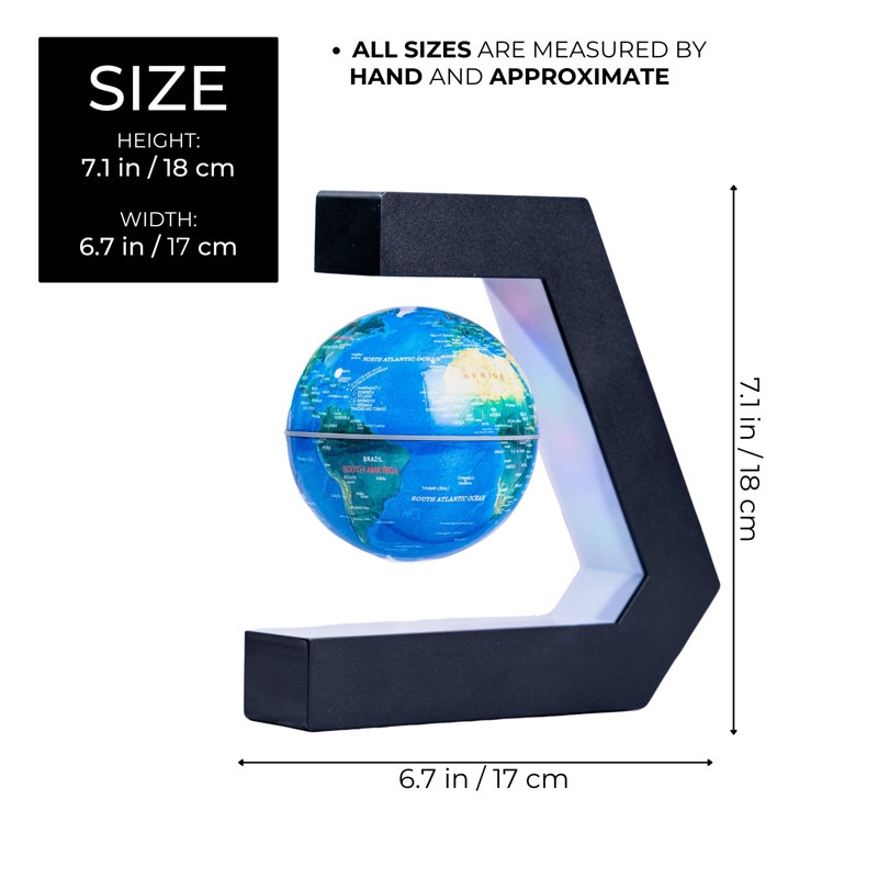 Magic Levitating Black Globe Lamp With Soft LED Light Unique Gift