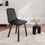 Ensemble de 2 chaises de salle à manger modernes en similicuir noir minimaliste-180123736